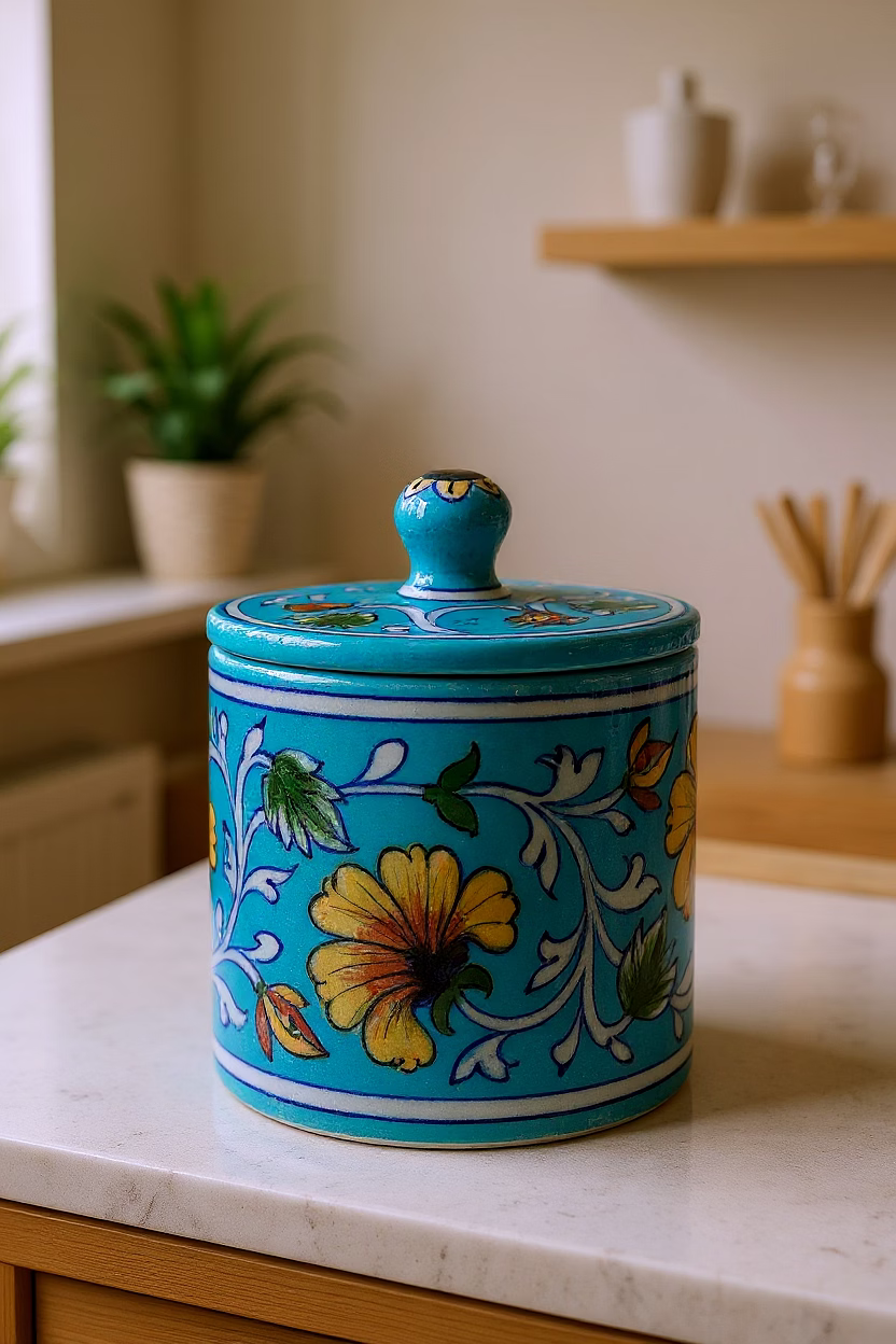aqua garden artistic ceramic storage jar