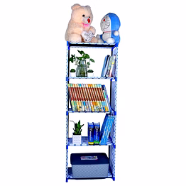 dharmi bookshelf cabinet shelves (blue) (metal)