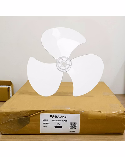 Bajaj ALL MD Fan Blade 16 Inch / 400 mm – Transparent White | Universal Replacement Blade for Table, Wall &amp; Pedestal Fans | 8 mm Centre Hole | Plastic Material-1