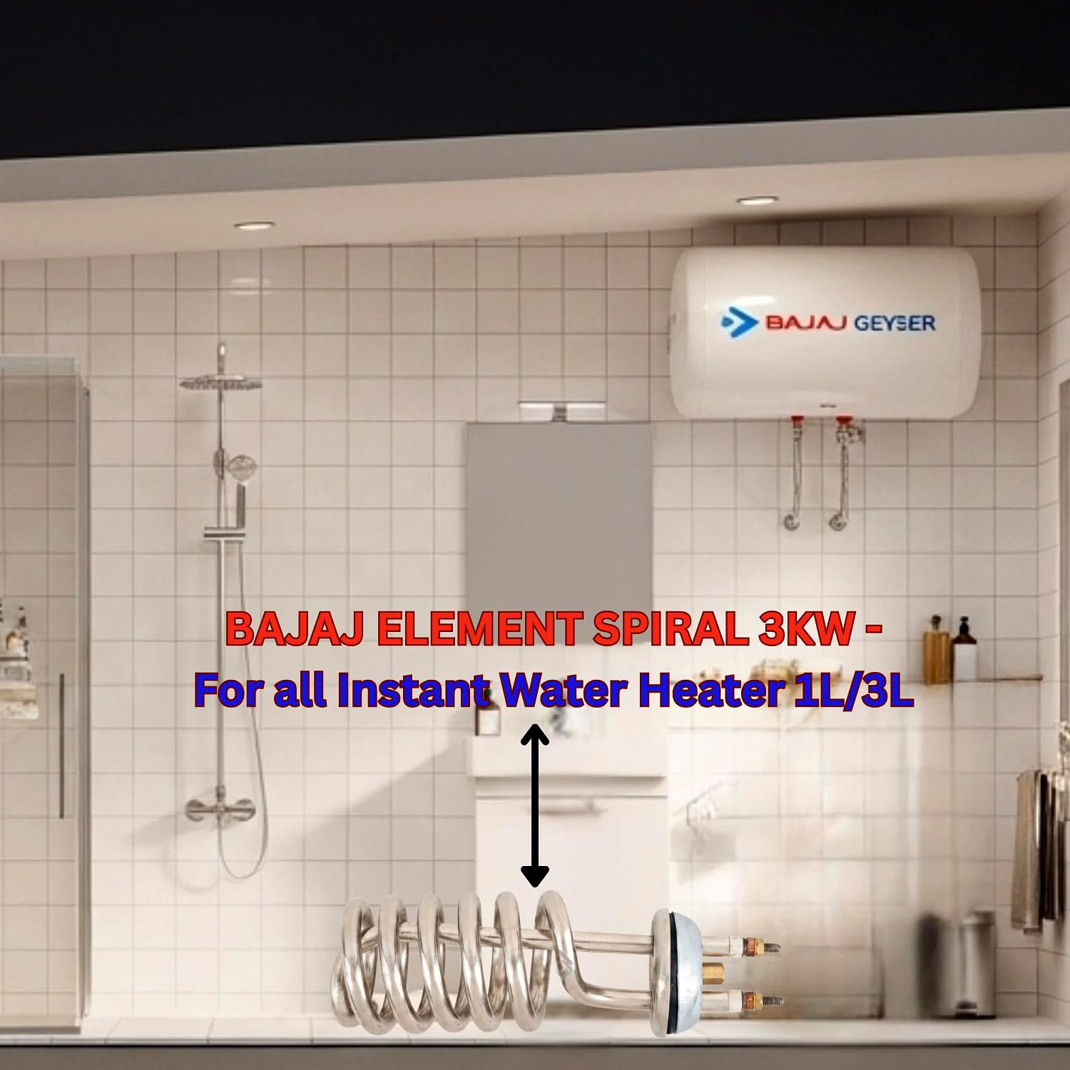 Bajaj 3KW Spiral Geyser Heating Element for Bajaj Instant Water Heaters | Nickel-Plated | Corrosion-Resistant image 4