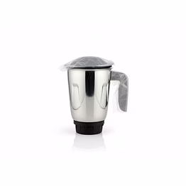 bajaj original 1.2 litre liquid jar assembly for gx1 black ninja series mixer grinder | genuine stainless steel spare jar | compatible with gx1 black ninja mg & similar models