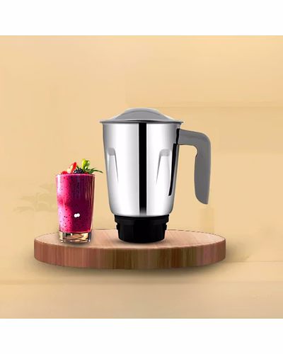 Bajaj Original 1.2 Litre Liquid Jar Assembly for GX1 Black Ninja Series Mixer Grinder | Genuine Stainless Steel Spare Jar | Compatible with GX1 Black Ninja MG &amp; Similar Models-1