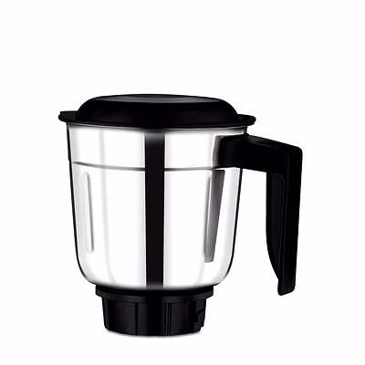 bajaj original 1 litre dry jar assembly for mr tetragrind 750w mixer grinder | stainless steel jar with handle | compatible with mr tetragrind, classic 750w & similar models