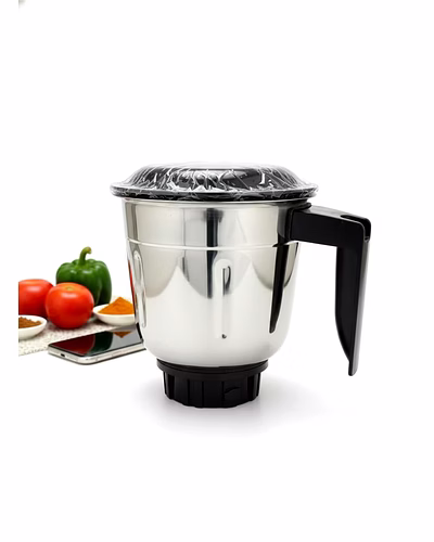 Bajaj Original 1 Litre Dry Jar Assembly for MR Tetragrind 750W Mixer Grinder | Stainless Steel Jar with Handle | Compatible with MR Tetragrind, Classic 750W &amp; Similar Models-2