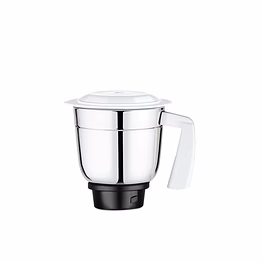 bajaj original 1 litre dry jar assembly for twister mixer grinder | genuine stainless steel spare jar with white handle | compatible with bajaj twister & similar models