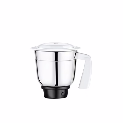 bajaj original 1 litre dry jar assembly for twister mixer grinder | genuine stainless steel spare jar with white handle | compatible with bajaj twister & similar models