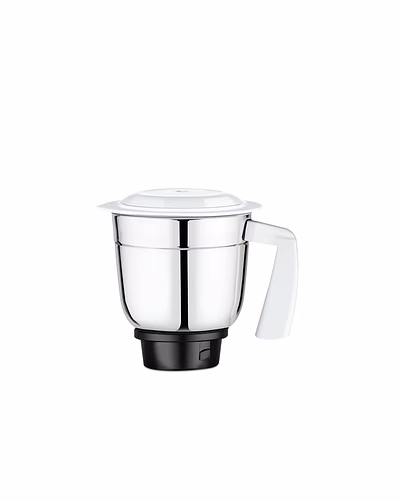 Bajaj Original 1 Litre Dry Jar Assembly for Twister Mixer Grinder | Genuine Stainless Steel Spare Jar with White Handle | Compatible with Bajaj Twister &amp; Similar Models-1058937-97a985a2