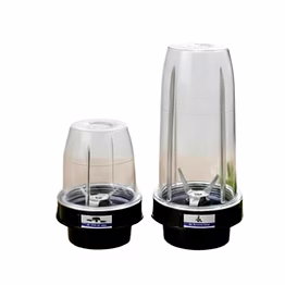 bajaj original mixer juicer jar set – 300ml & 600ml | 2-piece replacement jars with universal 4-teeth coupler, 2-slot design | compatible with nx01-300watt mixer grinder