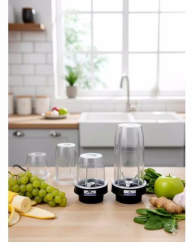 Bajaj Original Mixer Juicer Jar Set – 300ml &amp; 600ml | 2-Piece Replacement Jars with Universal 4-Teeth Coupler, 2-Slot Design | Compatible with NX01-300Watt Mixer Grinder-3