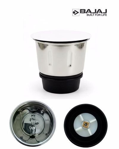 Bajaj Original 300 ml Chutney Jar Assembly for FX11 Food Processor | Genuine Stainless Steel Spare Jar | Compatible with FX11 &amp; Similar Models-1