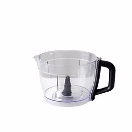 bajaj original food processor bowl, clear with black handle, abs plastic, compatible with fx1000 new & icon dlx food processor models