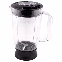 Bajaj 1.5L Liquidizing Juicer Jar Assembly for FX1000, Icon DLX &amp; Icon Superb Food Processor, ABS Plastic, Black, with Handle and Lid, Replacement Accessory