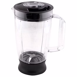 bajaj 1.5l liquidizing juicer jar assembly for fx1000, icon dlx & icon superb food processor, abs plastic, black, with handle and lid, replacement accessory
