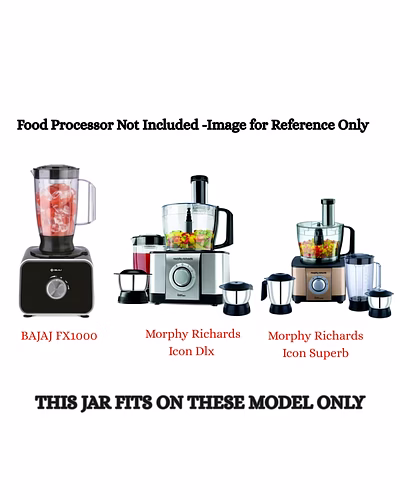 Bajaj 1.5L Liquidizing Juicer Jar Assembly for FX1000, Icon DLX &amp; Icon Superb Food Processor, ABS Plastic, Black, with Handle and Lid, Replacement Accessory-3