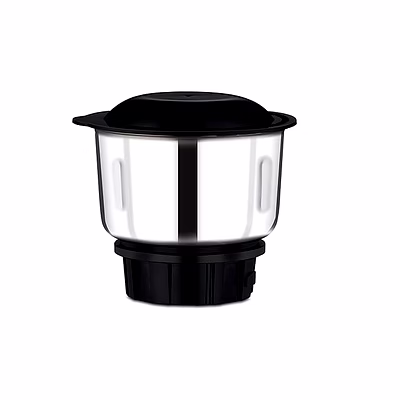 bajaj 400ml chutney jar assembly for mr tetragrind 750w mixer grinder, stainless steel, black, compatible with classic 750w model