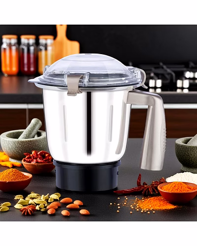 Bajaj Original 1.25L Dry Jar Assembly for Herculo MG 1000 Mixer Grinder | Genuine Replacement Stainless Steel Jar with Handle &amp; Lid | Compatible with Bajaj Herculo MG &amp; Similar Models-2