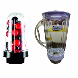 mexican set of 2 juicer jar abs plastic capacity mixer juicer jar (2500ml,500 ml)-color beige black universal 4-teeth coupler, 2-slot compatible