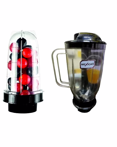 MEXICAN Set of 2 Juicer Jar ABS Plastic Capacity Mixer Juicer Jar (1500ML,500 ml)-Black-SH-BB155B