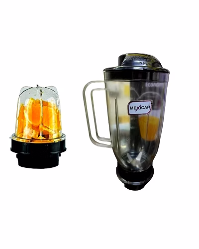 MEXICAN Set of 2 Juicer Jar ABS Plastic Capacity Mixer Juicer Jar (1500ML,300ML)-Black-SH-SB15B