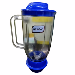 mexican unbreakable transparent abs plastic without filter blue mixer juicer jar (1500 ml,blue) universal 4-teeth coupler, 2-slot compatible