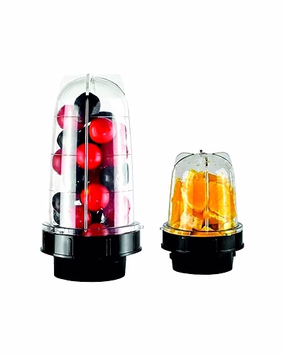 Mexican 2pc Jar set - Enhance Your Blending Experience with a Versatile Bullet Mixer Juicer Jar (300ml &amp; 500 ml) Black Universal 4-Teeth Coupler, 2-Slot Compatible-SH-NJSET