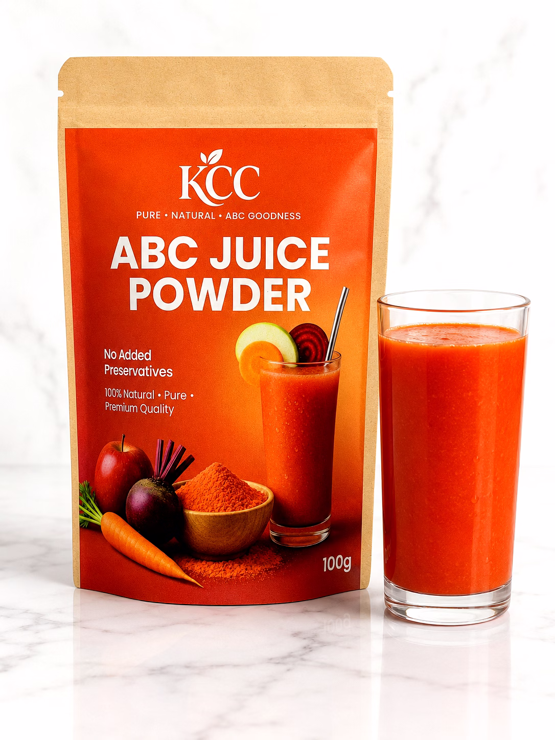 KCC ABC Juice Powder 100g | Apple Beetroot Carrot Juice Mix | 100% Natural & Pure | No Added Preservatives image 1