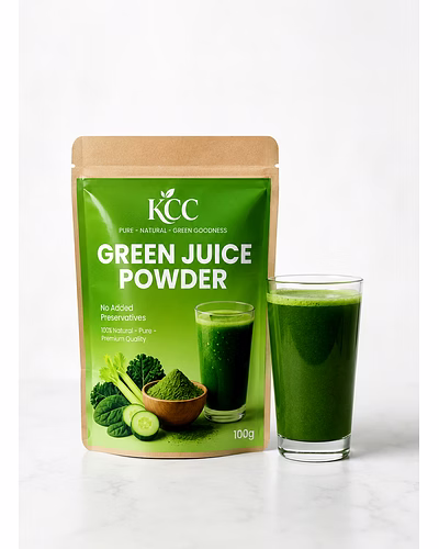 KCC Green Juice Powder 100g | Natural Green Superfood Drink Mix | No Added Preservatives-kk-gj01