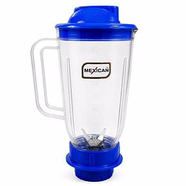 mexican unbreakable mixer juicer jar 1500ml | transparent abs plastic | blue | universal 4-teeth coupler | 2-slot compatible
