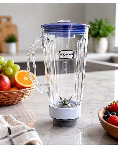 Mexican Mixer Juicer Jar 2.5L | Transparent ABS Plastic | Universal 4-Teeth Coupler | 2-Slot Compatible-1
