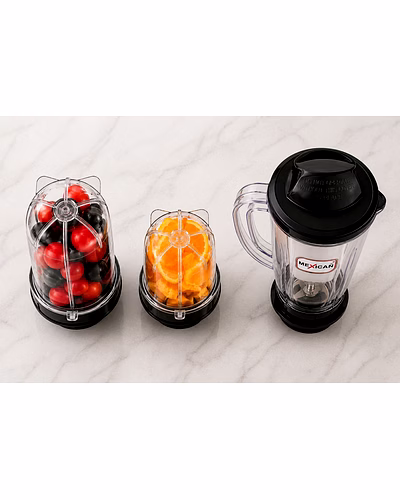 Mexican Juicer Jar Set of 3 (1500ml, 500ml &amp; 300ml) | ABS Plastic Mixer Jars | Black Color-2