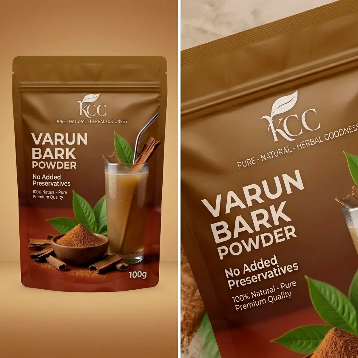 KCC Varun Bark Powder 100g | 100% Natural Varun Chhal Powder | No Added Preservatives | Premium Ayurvedic Herbal Powder image 2