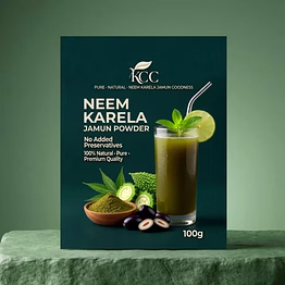kastturi ccure centrre kcc neem karela jamun powder 100g | natural herbal blend | no added preservatives | premium ayurvedic wellness powder