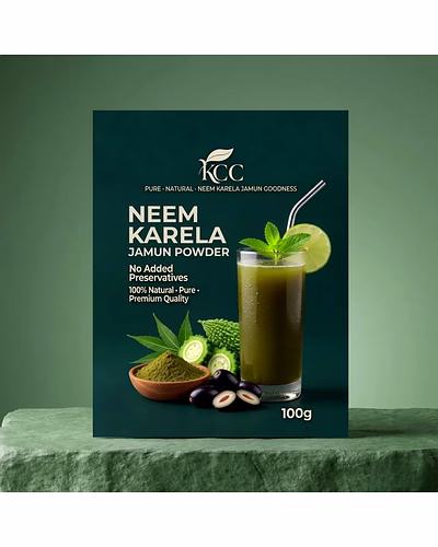 KCC Neem Karela Jamun Powder 100g | Natural Herbal Blend | No Added Preservatives | Premium Ayurvedic Wellness Powder-kk-nk01