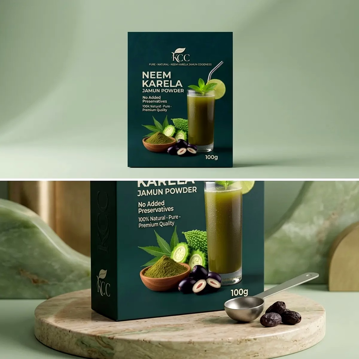 KCC Neem Karela Jamun Powder 100g | Natural Herbal Blend | No Added Preservatives | Premium Ayurvedic Wellness Powder image 2
