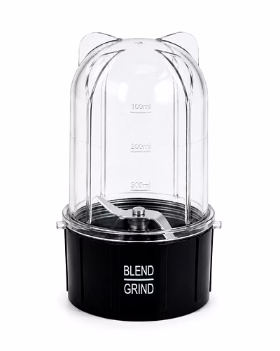 Wonderchef Nutri-Blend Small Grinding Jar | 300ml Transparent Blend &amp; Grind Jar with Blade Base-wc-01