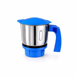 preethi leaf multi compatible chutney jar | 0.4 litre stainless steel mixer grinder jar with blue handle & lid | suitable for preethi leaf multi mixer grinder models