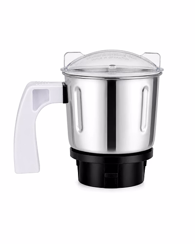 Preethi Galaxy Compatible Chutney Jar | 0.4 Litre Stainless Steel Mixer Grinder Jar with Transparent Lid | Suitable for Preethi Galaxy, Blue Leaf &amp; Similar Models-pt14-01