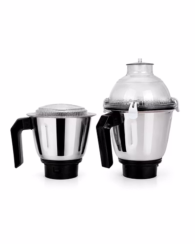 Philips 1629 Compatible Dry + Wet Jar Set | Stainless Steel Mixer Grinder Jar Combo | Dry Grinding Jar &amp; Wet Grinding Jar Assembly | Suitable for Philips HL1616, HL1618, HL1628, HL1629, HL1641, HL1643 &amp; Similar Models-ph06-01