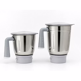 prestige teon jar set (dry + wet) | stainless steel mixer grinder jar combo | 1 l dry grinding jar & 1.5 l wet grinding jar | compatible with prestige teon, teon plus & teon star mixer grinder models
