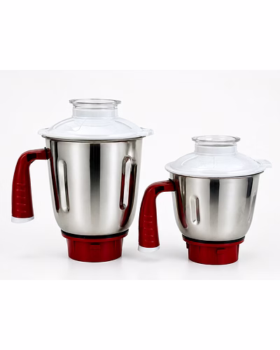 Prestige Jar Set (Dry + Wet) | Stainless Steel Mixer Grinder Jar Combo | Large Wet Grinding Jar &amp; Medium Dry Grinding Jar | Compatible with Select Prestige Mixer Grinder Models-pg07-01