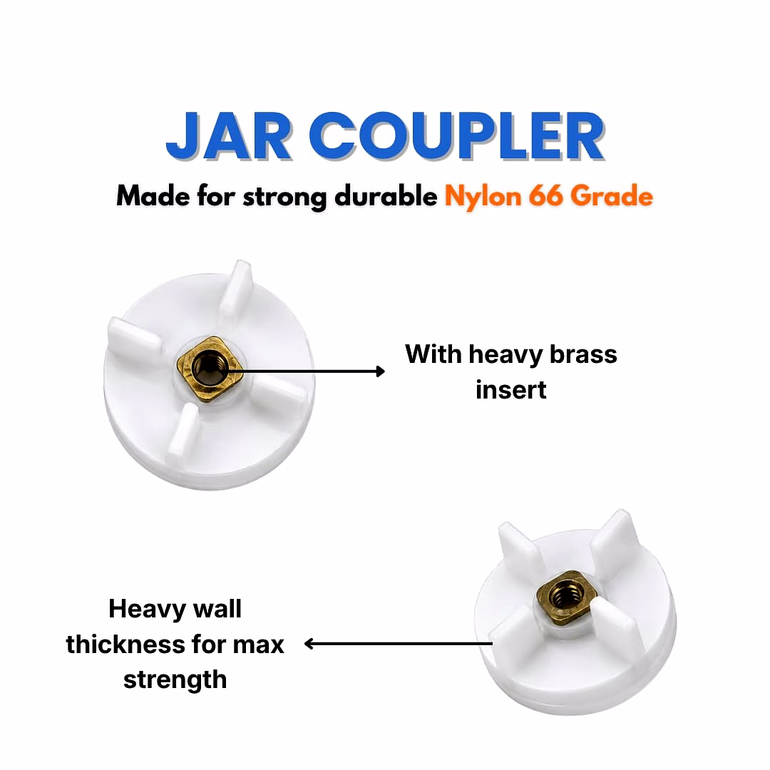 Bajaj Original Mixer Grinder Jar Coupler Pack of 2 | Compatible with Bajaj & MR Mixer Grinders | Heavy Brass Insert image 6