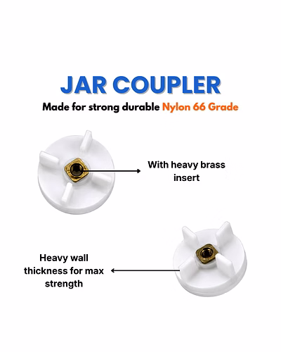 Bajaj Original Mixer Grinder Jar Coupler Pack of 2 | Compatible with Bajaj &amp; MR Mixer Grinders | Heavy Brass Insert-5