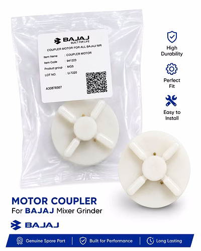 Bajaj Original Motor Coupler Pack of 2 | Compatible with Bajaj &amp; Morphy Richards Mixer Grinders | Genuine Replacement Spare Part-2