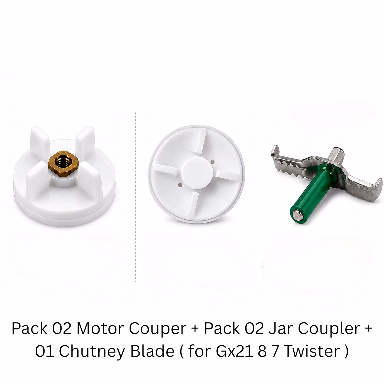 Bajaj Mixer Grinder Complete Coupler Set | 2 Jar Couplers + 2 Motor Couplers + 1 Chutney Blade | Compatible with Bajaj & MR,GX21, GX8, GX7 & Twister Mixer Grinders image 9