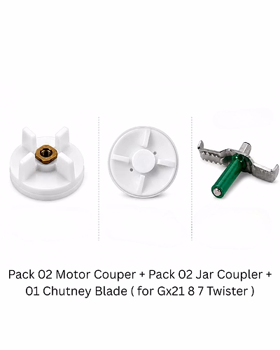 Bajaj Mixer Grinder Complete Coupler Set | 2 Jar Couplers + 2 Motor Couplers + 1 Chutney Blade | Compatible with Bajaj &amp; MR,GX21, GX8, GX7 &amp; Twister Mixer Grinders-8
