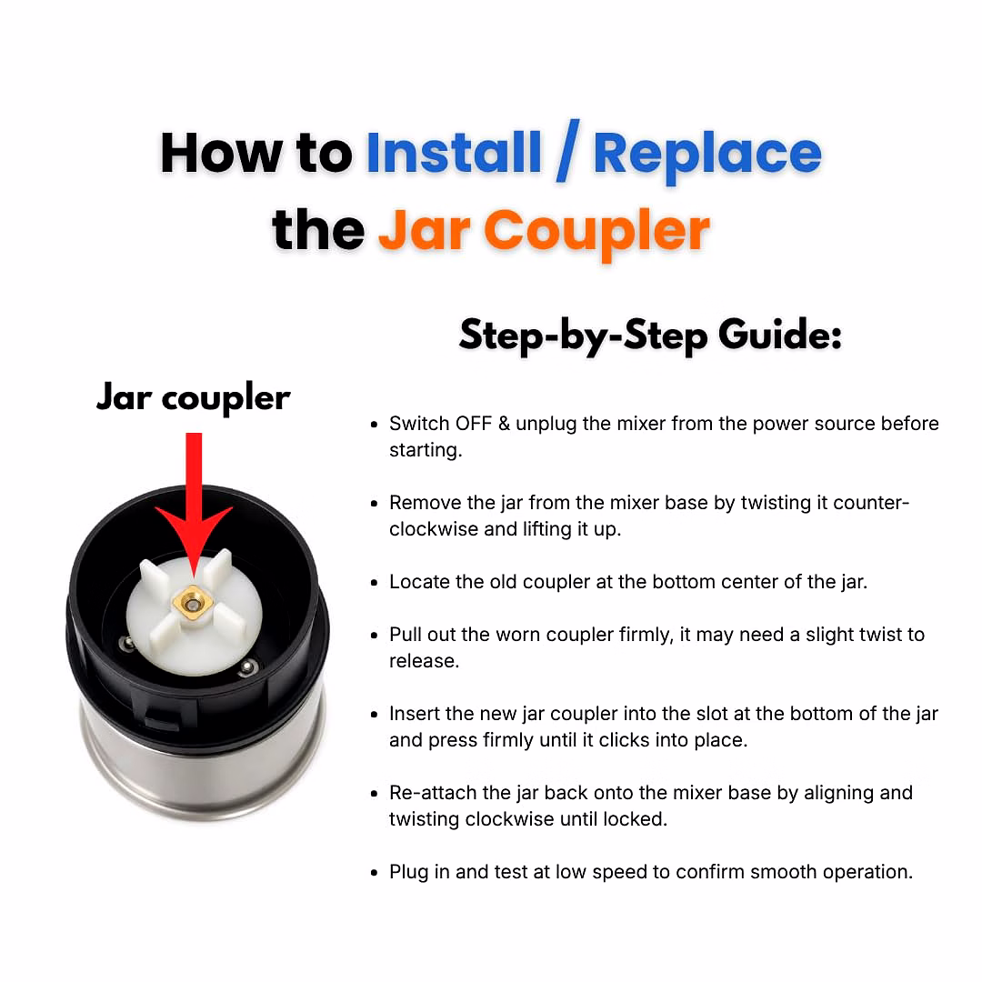 Bajaj Mixer Grinder Jar Coupler Pack of 3 | Compatible with Bajaj & MR Mixer Grinder Jars | Replacement Jar Coupler Spare Par image 4