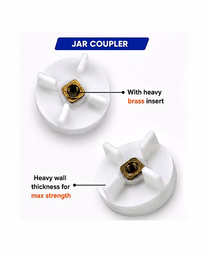 Bajaj Mixer Grinder Jar Coupler Pack of 3 | Compatible with Bajaj &amp; MR Mixer Grinder Jars | Replacement Jar Coupler Spare Par-6