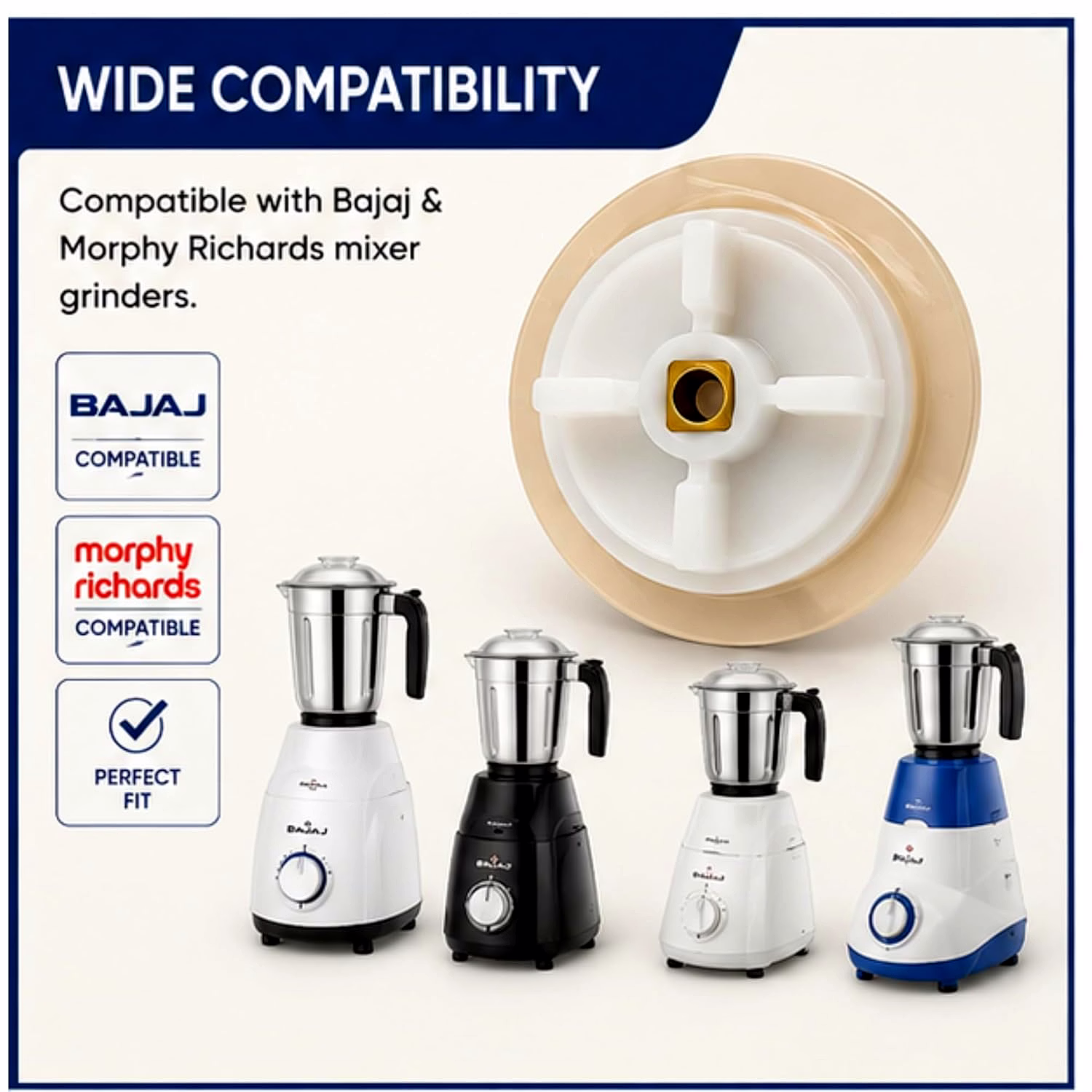 Bajaj Mixer Grinder Jar Coupler Pack of 3 | Compatible with Bajaj & MR Mixer Grinder Jars | Replacement Jar Coupler Spare Par image 8