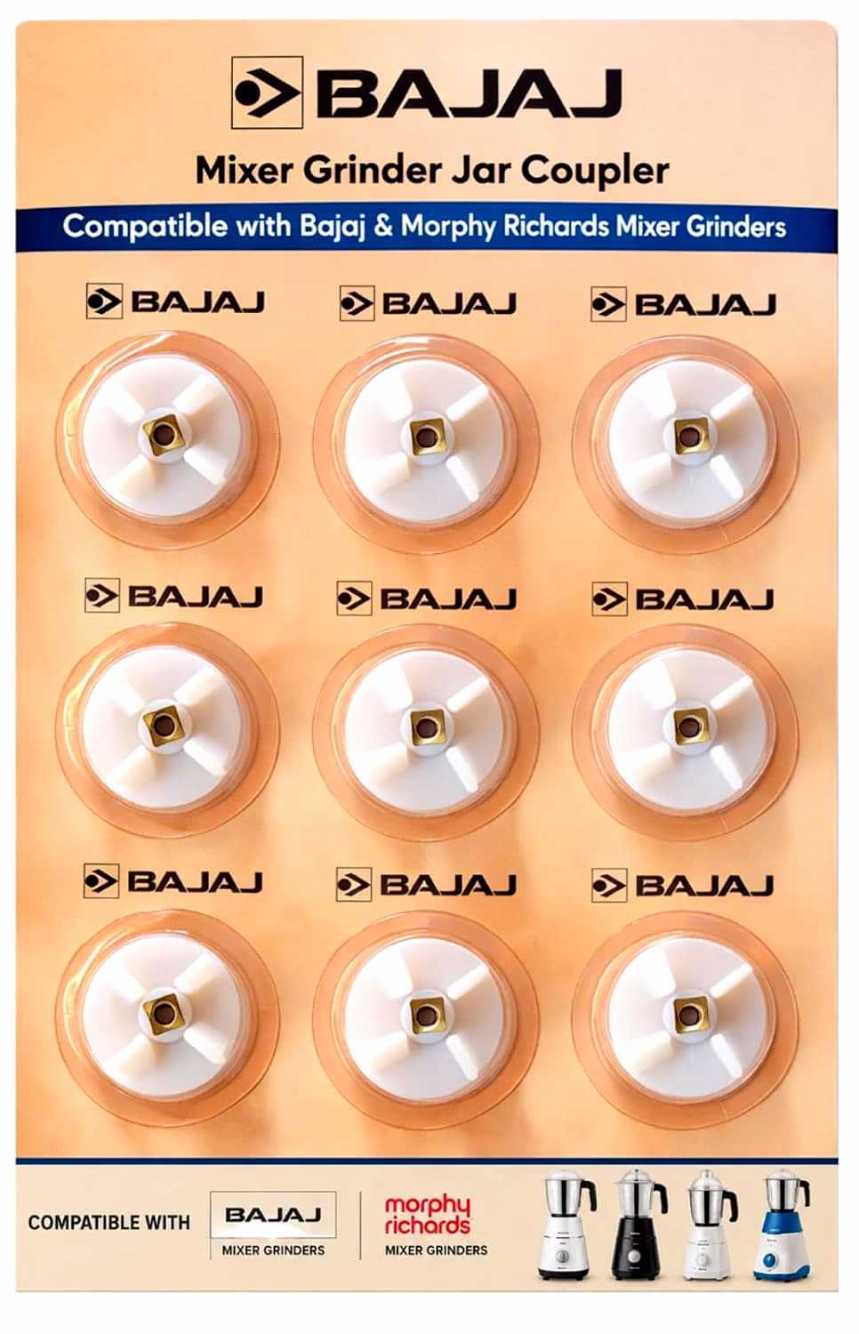 Bajaj Mixer Grinder Jar Coupler Pack of 3 | Compatible with Bajaj & MR Mixer Grinder Jars | Replacement Jar Coupler Spare Par image 9