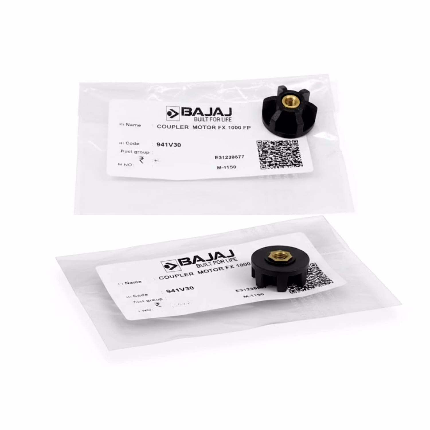 bajaj original motor coupler for fx1000 food processor mixer grinder pack of 2 black with brass insert diameter 27mm